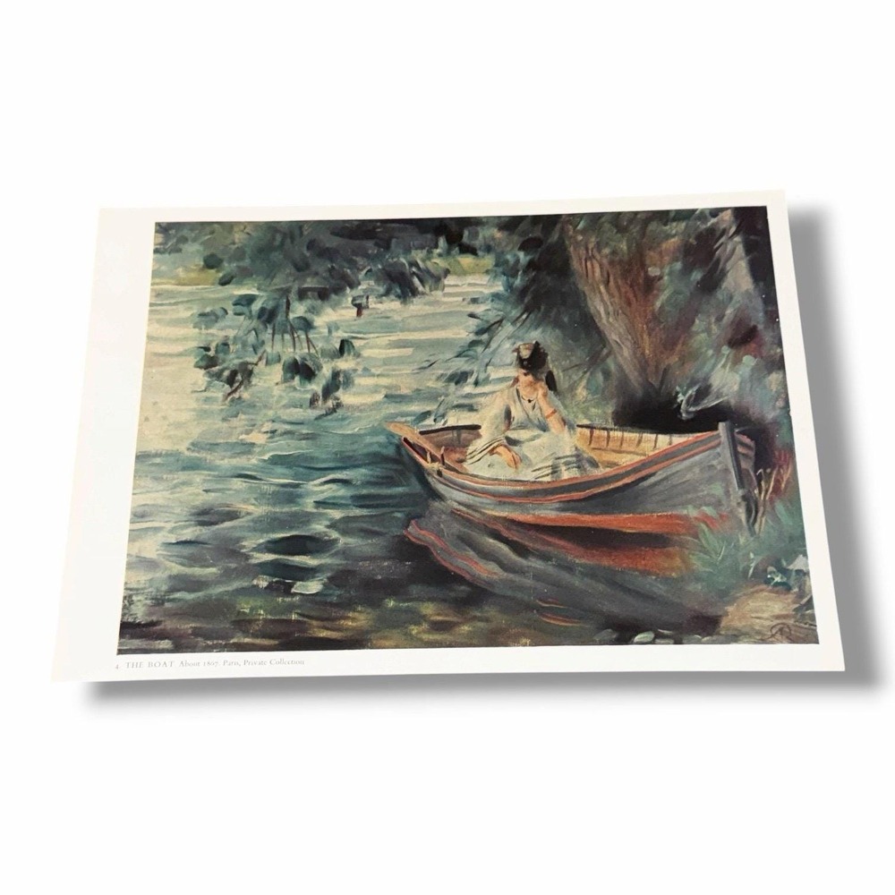 Vintage Art Book Plate Illustration The Boat Auguste Renoir AD